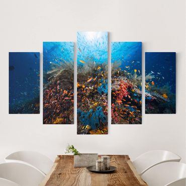 Canvas schilderijen - 5-delig Lagoon Underwater