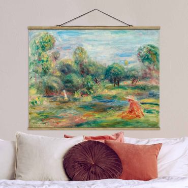 Stoffen schilderij met posterlijst Auguste Renoir - Landscape At Cagnes