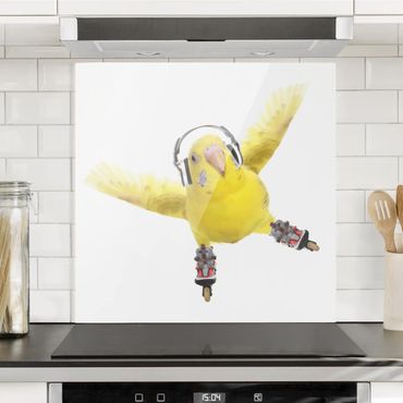 Spatscherm keuken Skate Parakeet