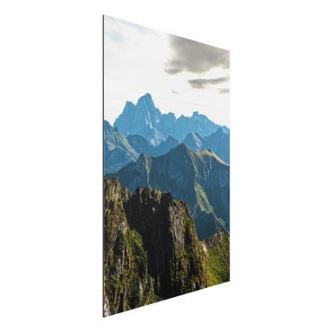Aluminium Dibond schilderijen Mountains On The Lofoten