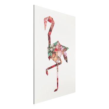 Aluminium Dibond schilderijen Origami Flamingo