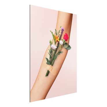 Aluminium Dibond schilderijen Arm With Flowers