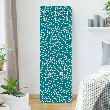 Wandkapstokken houten paneel Aboriginal Dot Pattern Bluish Green