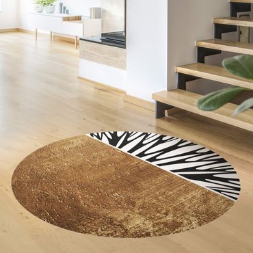 Rond vinyl tapijt Abstract Shapes - Golden Circle
