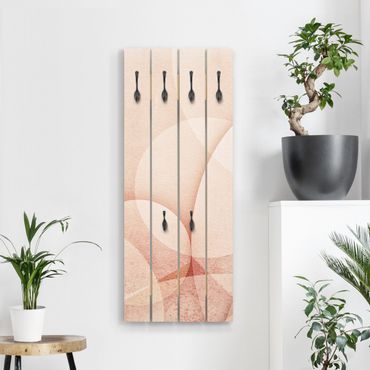 Wandkapstokken houten pallet Abstract Graphics In Peach-Colour