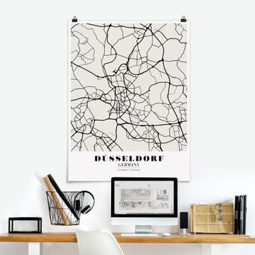 Posters Dusseldorf City Map - Classic