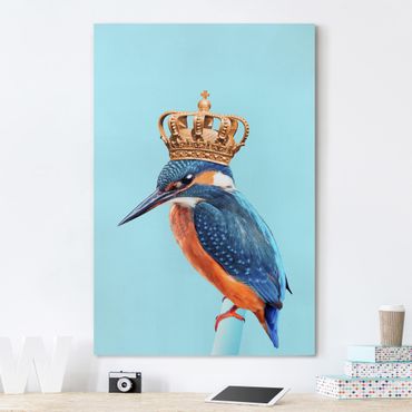 Canvas schilderijen Kingfisher With Crown