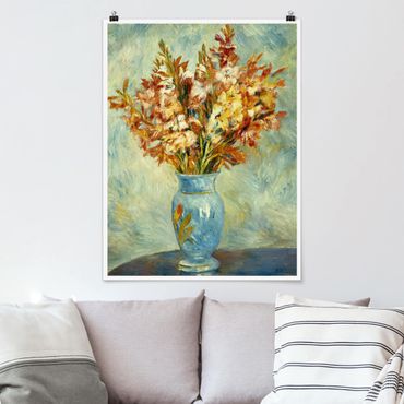 Posters Auguste Renoir - Gladiolas in a Blue Vase