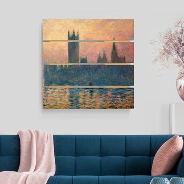 Houten schilderijen op plank Claude Monet - London Sunset