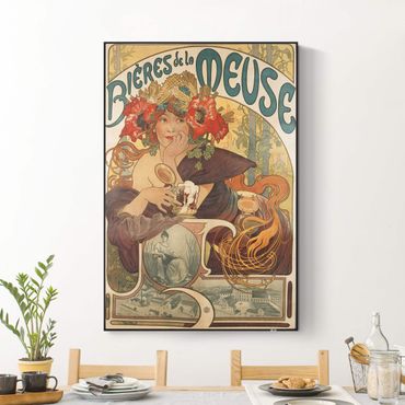 Akoestisch schilderij - Alfons Mucha - Billboard for La Meuse Beer