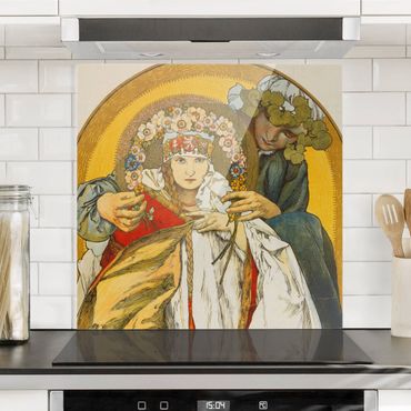 Spatscherm keuken Alfons Mucha - Poster Czechoslovak Republic