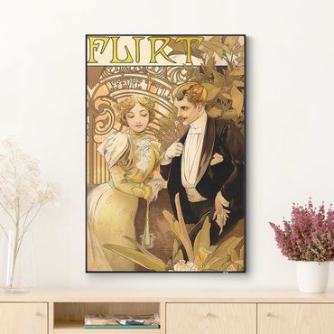 Verwisselbaar schilderij - Alphonse Mucha - Ad Billboard For Flirt Biscuits