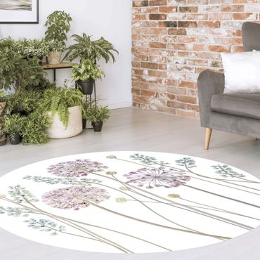 Rond vinyl tapijt Allium Illustration