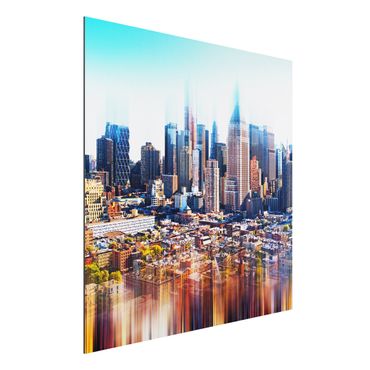 Aluminium Dibond schilderijen Manhattan Skyline Urban Stretch