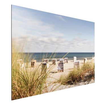 Aluminium Dibond schilderijen Baltic Sea And Beach Baskets