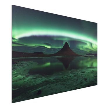 Aluminium Dibond schilderijen Northern Lights In Iceland