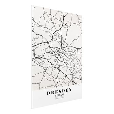 Aluminium Dibond schilderijen Dresden City Map - Classical