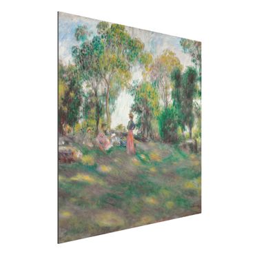Aluminium Dibond schilderijen Auguste Renoir - Landscape With Figures