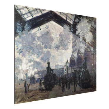 Aluminium Dibond schilderijen Claude Monet - Gare Saint Lazare