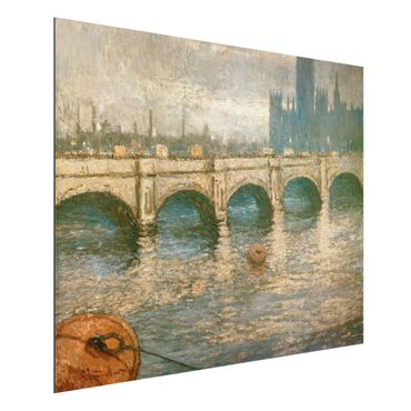 Aluminium Dibond schilderijen Claude Monet - Thames Bridge And Parliament Building In London