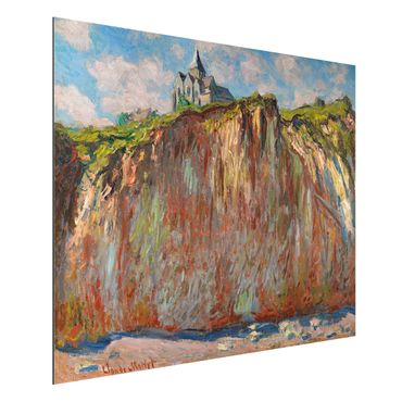 Aluminium Dibond schilderijen Claude Monet - The Church Of Varengeville In The Morning Light