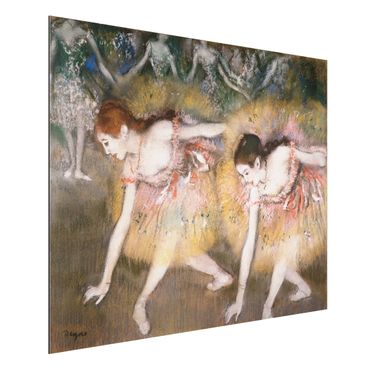 Aluminium Dibond schilderijen Edgar Degas - Dancers Bending Down