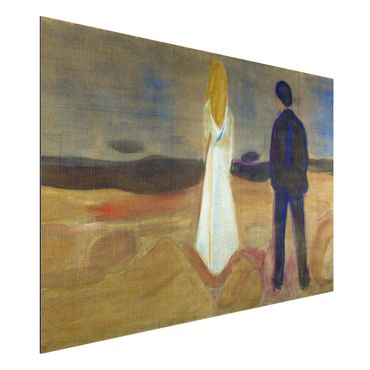 Aluminium Dibond schilderijen Edvard Munch - Two humans. The Lonely (Reinhardt-Fries)