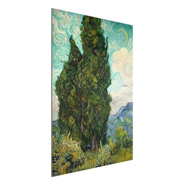 Aluminium Dibond schilderijen Vincent van Gogh - Cypresses