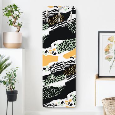 Wandkapstokken houten paneel Animal Print Zebra Tiger Leopard Africa