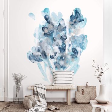 Fotobehang Watercolour Bouquet With Blue Shades