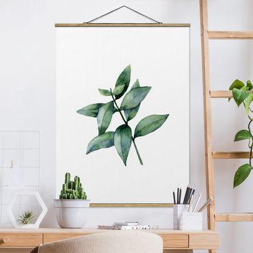 Stoffen schilderij met posterlijst Waterclolour Eucalyptus lll