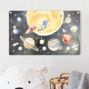 Wandkapstokken voor kinderen Watercolour Our Planetary System