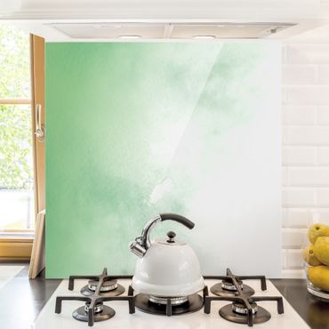 Spatscherm keuken Watercolour Green Thicket