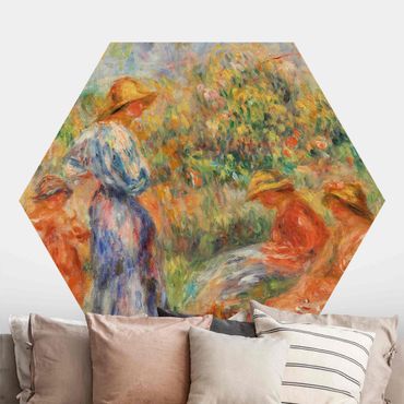 Hexagon Behang Auguste Renoir - Three Women And Child In A Landscape