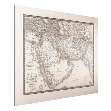 Aluminium Dibond schilderijen Vintage Map In The Middle East
