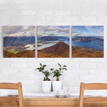 Canvas schilderijen - 3-delig Roys Peak In New Zealand