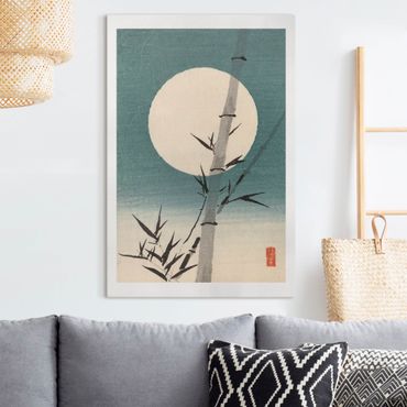 Canvas schilderijen Japanese Drawing Bamboo And Moon