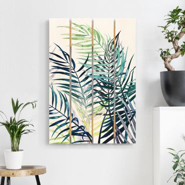Houten schilderijen op plank Exotic Foliage - Palme