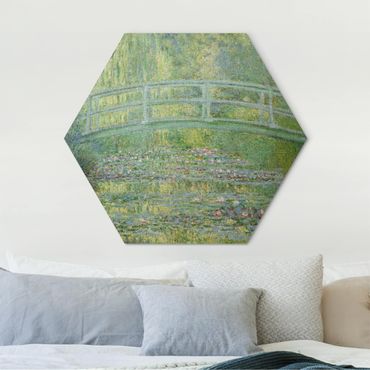 Hexagons Aluminium Dibond schilderijen Claude Monet - Japanese Bridge