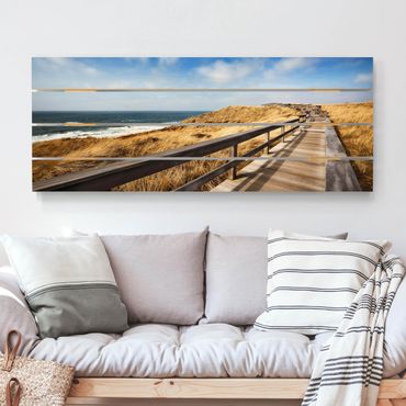 Houten schilderijen op plank Stroll At The North Sea