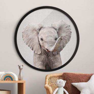 Rond schilderijen Baby Elephant Elsa
