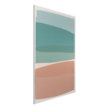 Aluminium Dibond schilderijen Modern Turquoise And Pink