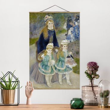Stoffen schilderij met posterlijst Auguste Renoir - Mother and Children (The Walk)
