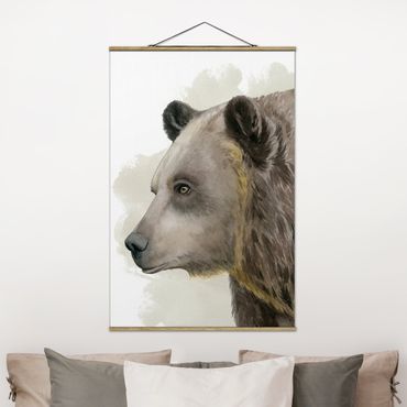 Stoffen schilderij met posterlijst Forest Friends - Bear