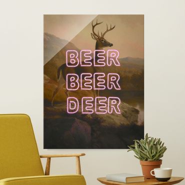 Glasschilderijen Beer Beer Deer