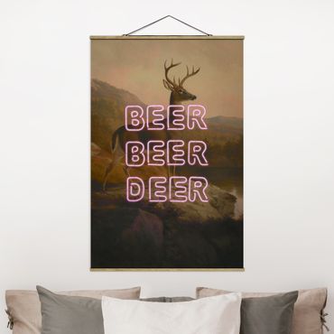 Stoffen schilderij met posterlijst Beer Beer Deer
