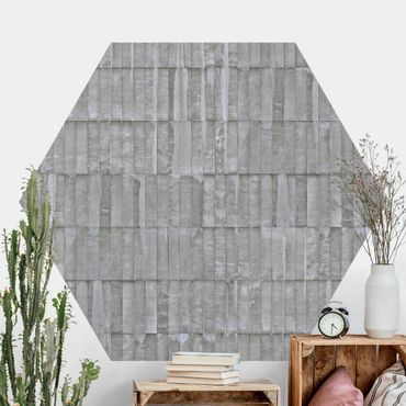 Hexagon Behang Concrete Brick Wallpaper