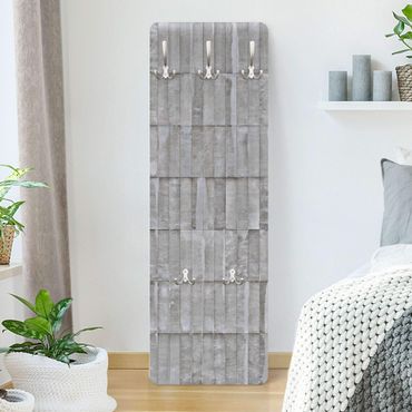 Wandkapstokken houten paneel Concrete Brick Wallpaper