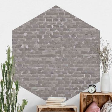 Hexagon Behang Concrete Brick