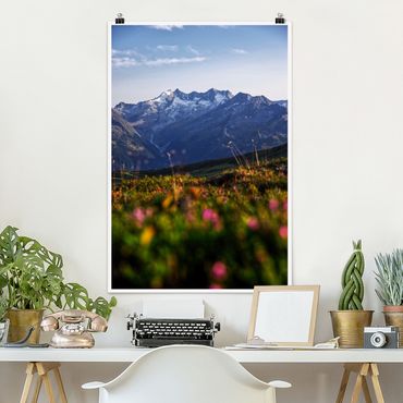 Posters Flowering Meadow In The Mountains